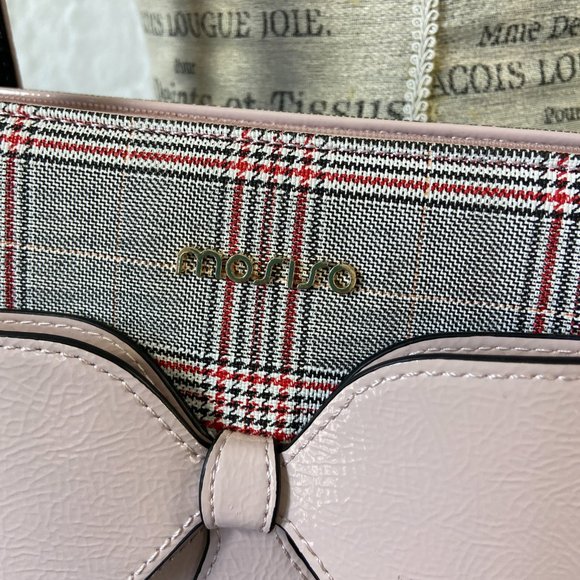 MOSISO  plaid Tote laptop bag carry all  houndstooth large Pink bow, stylish - Picture 7 of 14